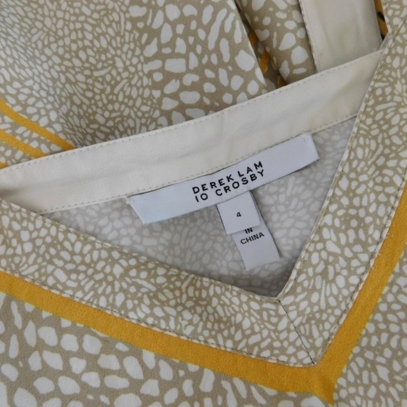 DEREK LAM 10 Crosby Silk Printed Layered Tank Top Abstract Geometric Size 4 - Picture 11 of 14